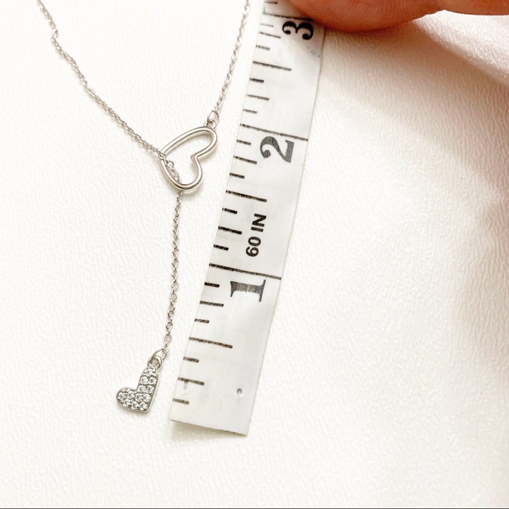 Sterling Silver Cubic Zirconia Heart Necklace (Q1) - Picture 4 of 5